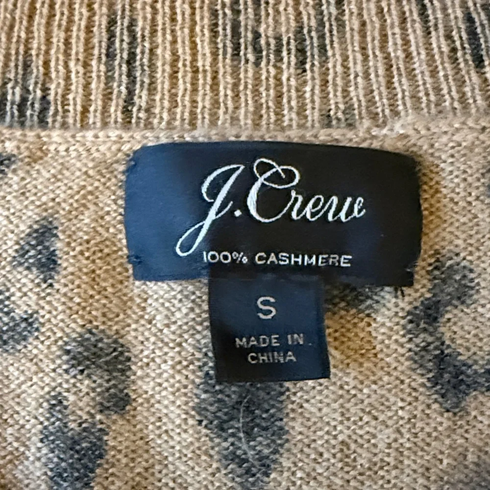 J. Crew Cashmere Leopard Print Crewneck Sweater. Woman’s Size Small.